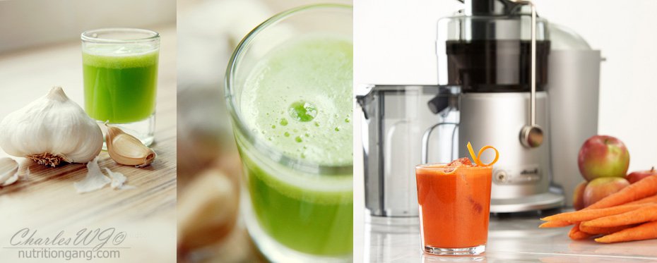 Garlic and celery juice by Wild Tofu and carrot juice by Food Thinkers.
